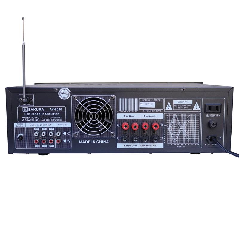 2 Channel 1000W Home Audio Amplifier, Power Ampli Home Theater, AV-9000