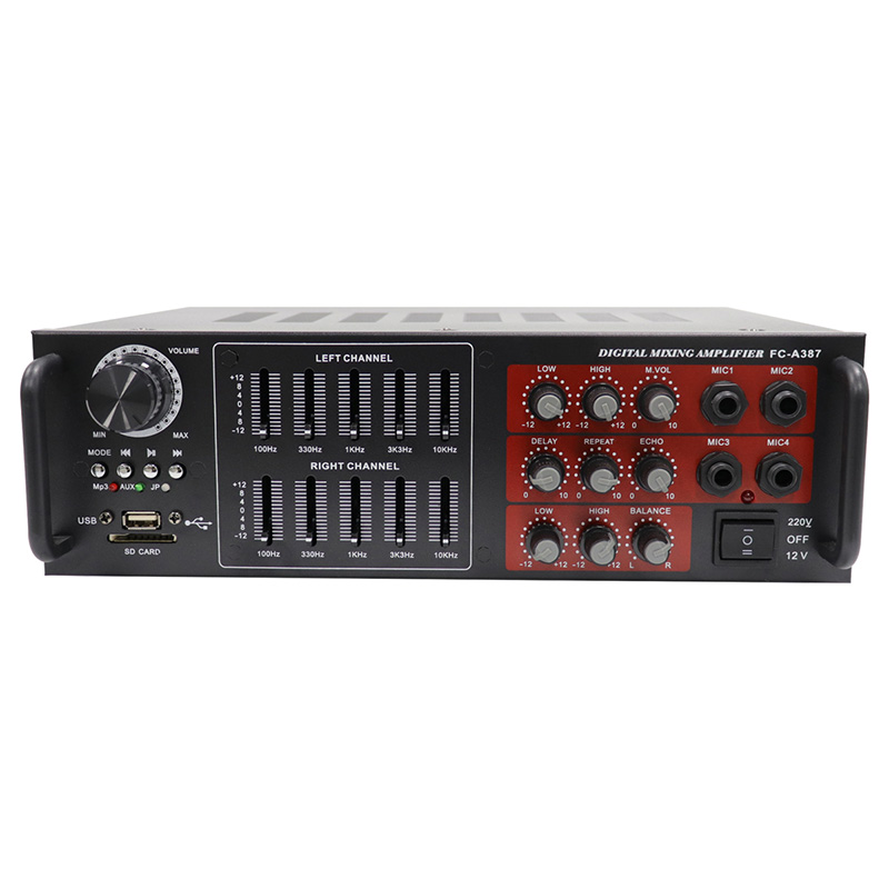 Wholesale 25W Dual Channel Stereo Amplifier Audio Receiver Home Store FM Radio SD MIC, FC-A387