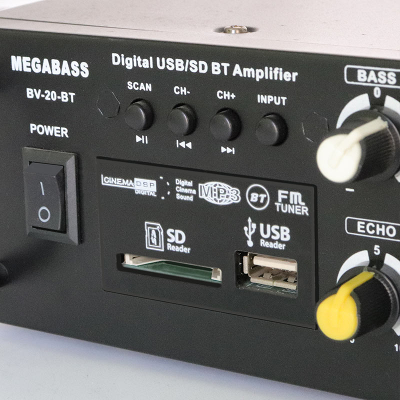 Class D Professional Board Karaoke Stereo Mini Mixer Sound 2.0 Channel HI-FI Home Amplifier, BV-20-BT