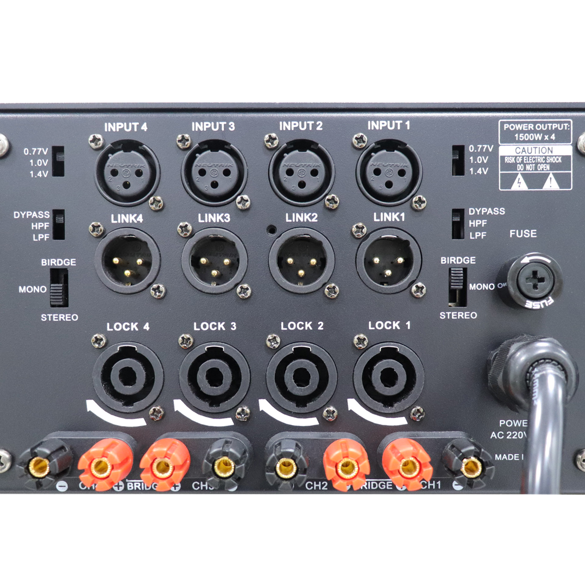 Newly developed H-class 1500W 4-channel 3U professional amplifier, SY-41500